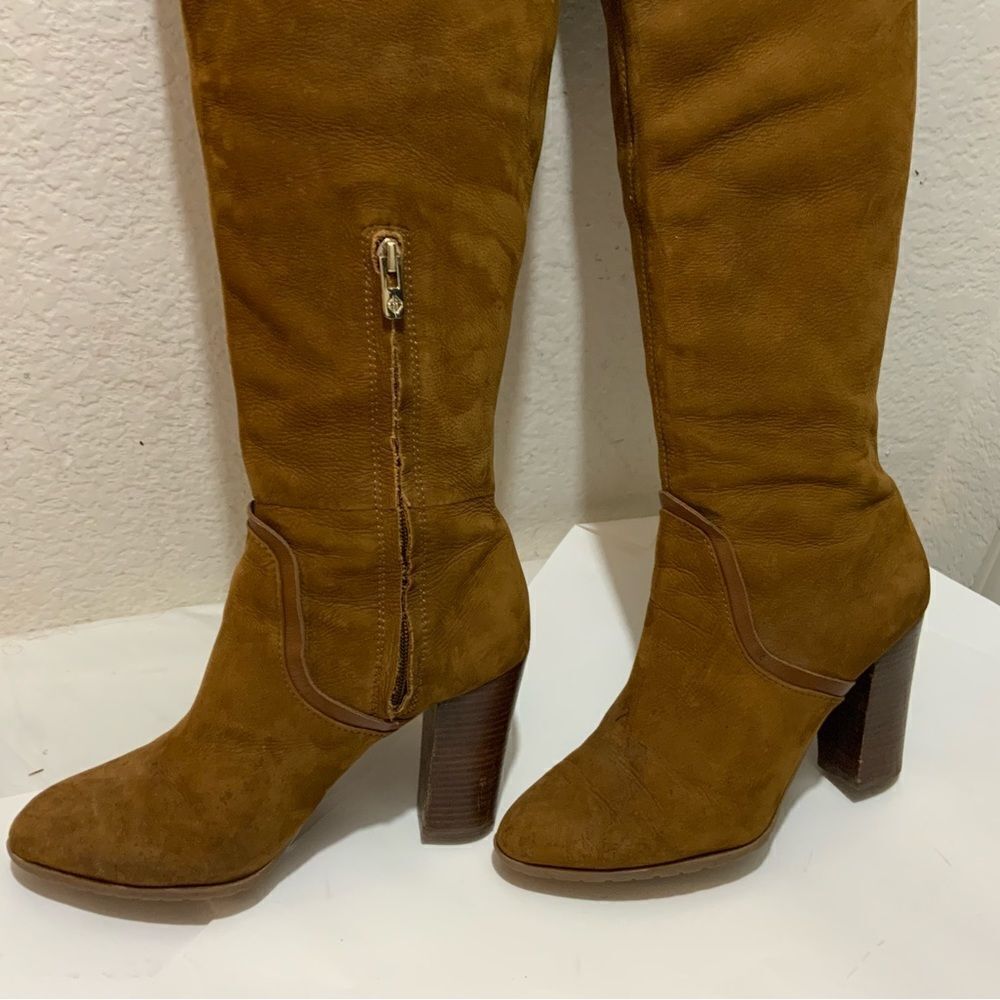Antonio Melani Womens Brown suede Boots Tall Knee High Stacked Heels Size 9.5M - Picture 7 of 13